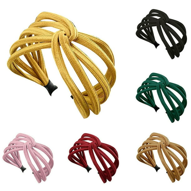 Women Headband Twist Hairband Bow Knot Cross Tie Wide Headwear Hair Band Hoop
